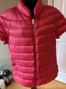 Chaqueta Chaleco Martha Stewart Puffer Mujer Talla 1X ROJO Plumón Cremallera Manga Corta Nuevo - Imagen 1 de 14