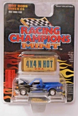 Racing Champions 1996 azul perfeito 1997 Ford F-150 4X4 N QUENTE - NOVO NA CAIXA - Imagem 1 de 4