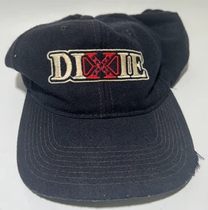 VTG Rare Wool DIXIE Hat Leather Snapback Embroidered Yupoong - Picture 1 of 7