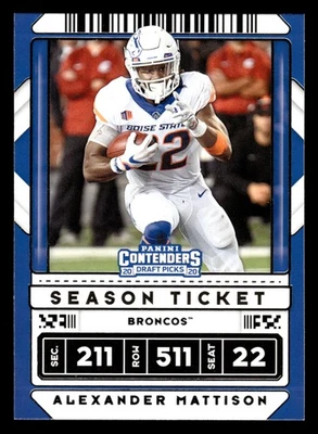 Alexander Mattison 2020 Panini Contenders Draft Picks #4 Boise State Broncos - Image 1 of 2