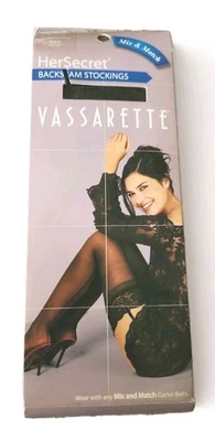 Medias clásicas altas hasta el muslo Vassarette negras medianas #4210 de colección nuevas Foto 1 de 4