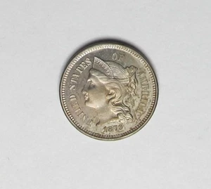 1879 U.S. Three Cents * Nickel * High Grade * A Nice Type For Book * No Reserve - Picture 1 of 2
