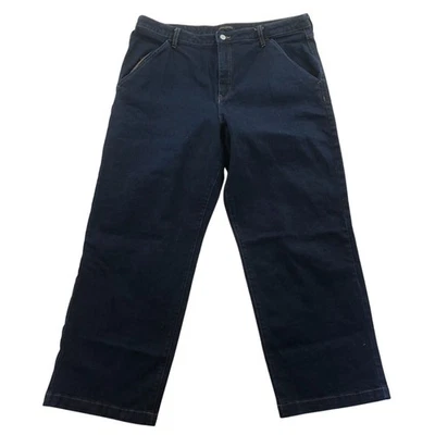 Pantalones de mezclilla holgados Banana Republic para mujer talla 34/18 calce regular azul oscuro Foto 1 de 4