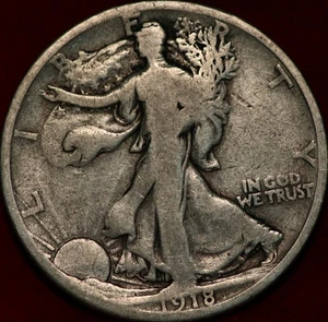 1918-S San Francisco Mint Silver Walking Liberty Half - Picture 1 of 2