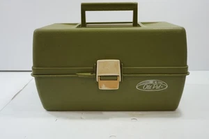 VINTAGE Green Old Pal 1060 Fishing Tackle Box with 3 Trays - Picture 1 of 6