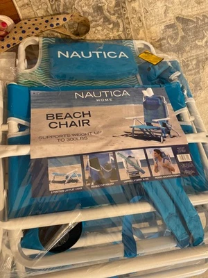 Pack of two Nautica beach chairs. New in package            Five position - Image 1 of 2