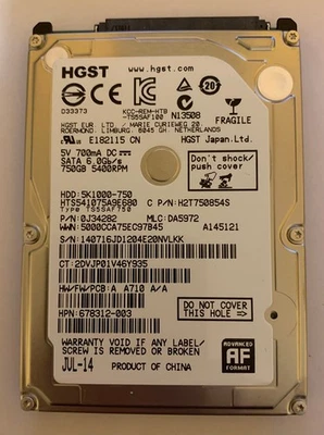 Laptop 2.5"  Hard drive HITACHI Travelstar 250Gb Sata II 100% working tested - Image 1 of 2