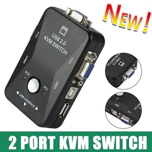 VGA KVM Switch Umschalter Box 2 Port USB für Maus Tastatur Monitor Sharing Z8U1 - Bild 1 von 13