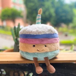Jellycat Rainbow birthday cake stuffed figure Birthday present - Picture 1 of 6