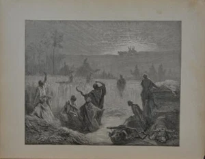 Antigua impresión de arte religioso Gustave Dore Retorno del Arca impresa 1880 - Imagen 1 de 7
