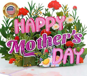 3D Pop up Mothers Day Card - Happy Mothers Day Flower Pop up Gift Greeting Card  - Picture 1 of 7