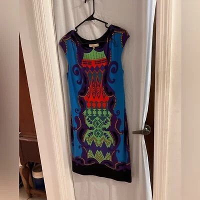 Aidan Aidan mattox multicolor Aztec print jersey knit size 10 Foto 1 de 4