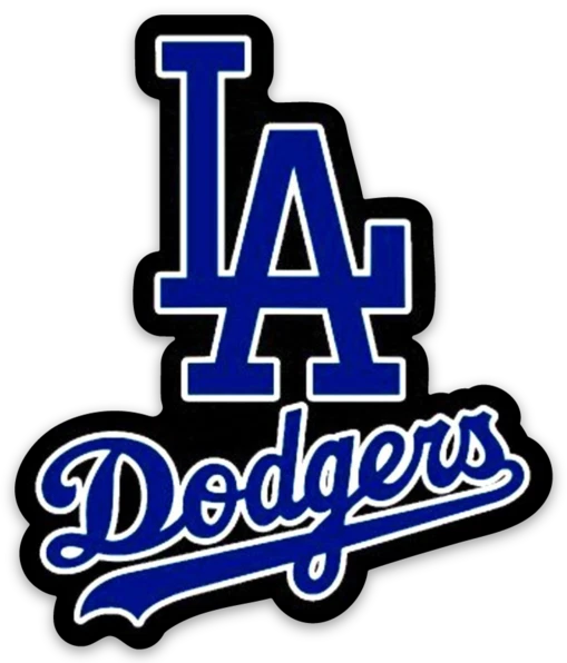 Los Angeles Dodgers - логотип LA Dodgers черный и синий штампованный МАГНИТ - Изображение 1 из 1