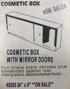 Cosmetic Medicine Cabinet With Mirror Doors 24” X 9” Surface Mount - Picture 1 of 6