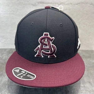 ASU Sun Devils Hat Adidas Fitted Wool Cap Alternate Logo Maroon Sz 7 3/4 H57 - Picture 1 of 9