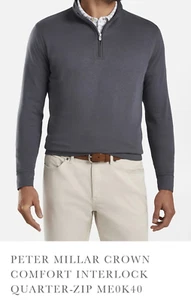 Peter Millar Men's Quarter Zip Size S Iron - Picture 1 of 4