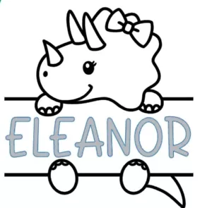Custom Personalized Baby Girl Dino Name Wall Decal- Wall Decor for Girls Room - Picture 1 of 6