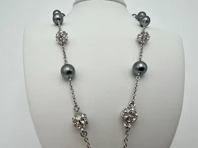 Collar Nolan Miller Tinsel Town Perla Simulada y Pavé Cuentas, 16" + 2" Extender Foto 1 de 4