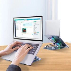 Supporto di raffreddamento pieghevole per laptop desktop con 2 ventole di raffre - Photo 1/10