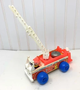 Juguete de empuje de madera Fisher Price Little People 1968 de colección 720 con campana - Imagen 1 de 7