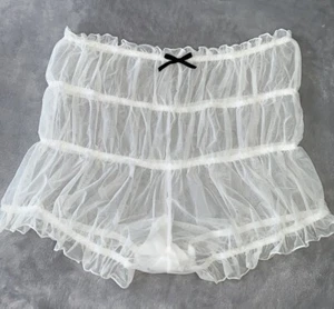 NEW SHeeR Chiffon Ruffled Panties Xl to 1X Hi Waist Girly babydoll Bloomers - Picture 1 of 4
