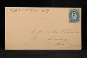Vermont: Sheffield 1861 #63, 1c Unsealed Circular Rate to Michigan - Picture 1 of 2