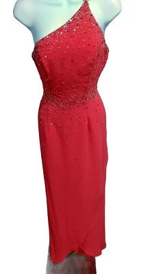 Vestido sem alças Joli Prom rosa forrado transparente com miçangas tamanho 4 - Imagem 1 de 4