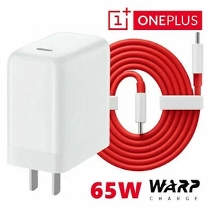 New 65W Warp Charger+Type-C Cable For OnePlus 9Pro Nord 7T 8TPro Charger US - Picture 1 of 5