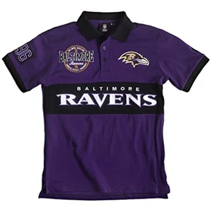 Baltimore Ravens Cotton/Poly Wordmark Rugby Short Sleeve Polo Shirt Extra Large - Picture 1 of 1