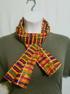 Afrikanisches Kente Tuch Hals Kopftuch Schärpe Krawatte Halstuch Dashiki Shemagh Größe 11"X58" - Bild 1 von 10