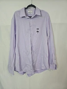 Calvin Klein Dress Shirt Mens 2XL 18 34/35 Purple Infinite Slim Fit - Picture 1 of 6