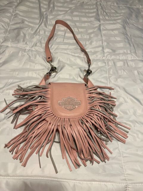 1980's Harley-Davidson Fringe Leather Tooled Bag with Bullet chain –  Widow's Blow