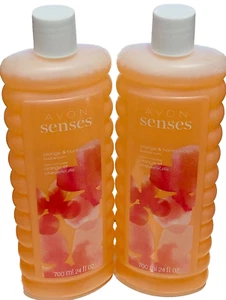 Avon Senses ORANGE AND HONEYSUCKLE Bubble Bath 24 oz Lot of 2 MADE IN USA - Picture 1 of 1