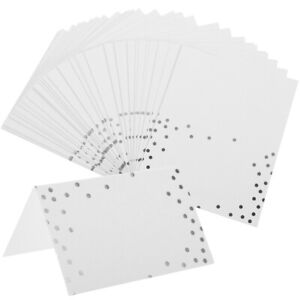 Blank Wedding Name Cards with Foil Dot Design - 100 Pack