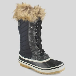 Portland Boot Company Women's Cairo 12" Faux Fur Trim Snow Boots, Black, 8 M - Picture 1 of 7