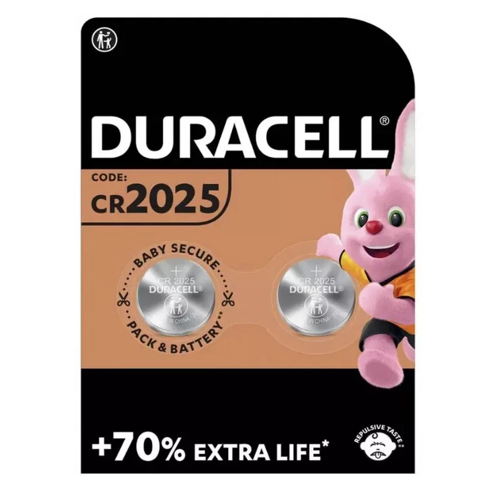 Duracell CR2025 3V Lithium Coin Cell Battery DL2025 BR2025 Toys Keys - SAVE 30% - Image 1 of 1