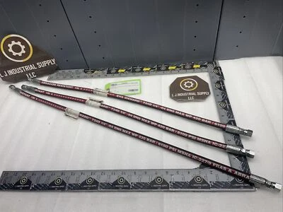 NEW [LOT OF 3] RYCO DieHard T24D 1/4”-04 DN6 Hydraulic Hoses 33.5”-x1 / 29.5”-x2 - Image 1 of 4