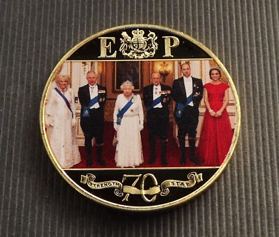 Gibraltar 2021 1 Crown Platinium Wedding Platinium Decate Gold Plated Proof 9599 - Image 1 of 2