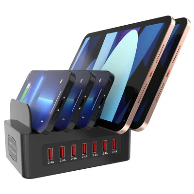 100W 7 Ports Fast USB Charger Charging Station Stand Mount for Cell Phone Tablet - Image 1 of 4