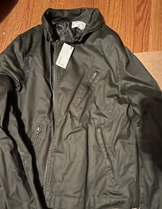Your Neighbors Men Medium M Black Asymmetrical Bomber Jacket Oasis Brit Style - Picture 1 of 4