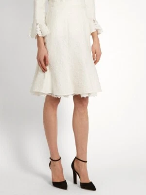 Oscar De La Renta Floral-Cloqu Cotton-Blend Skirt SZ 6 - Image 1 of 4