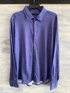 NWOT Men's STONE ROSE 'Phoenix 8326' Button-Front Shirt, S - Navy Herringbone - Picture 1 of 10