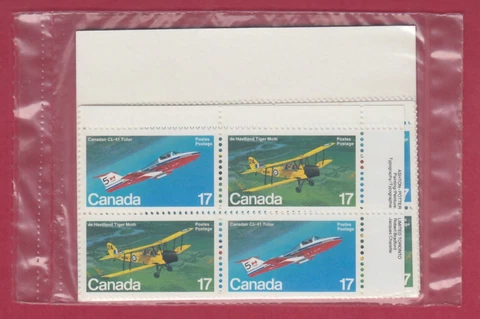 CANADA SEALED PLATE BLOCKS 903-904 CANADIAN AIRCRAFT, CL-41 TUTOR/TIGER MOTH Cover