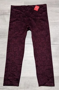 NWT Spanx Cropped Lamn Leggings Floral Garnet Rose Women's Sz 2X - Picture 1 of 10