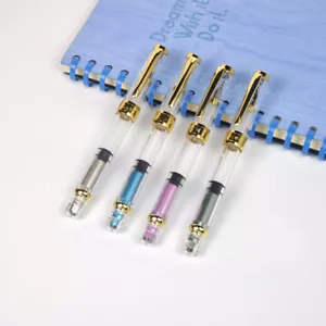 Extra Fine EF Nib 0.38/0.5mm Chic Wing Sung 3008 Gold Clip Piston Fountain Pen - Picture 1 of 14