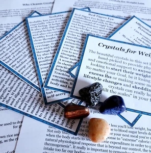 Aid to Weight Loss Crystal Healing Set with Information, Tips and Affirmations  - Picture 1 of 24