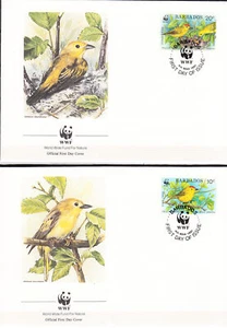 W BARBADOS 795-798 FDC WWF BIRDS FIRST DAY COVERS - Picture 1 of 2