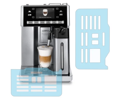 SCHUTZFOLIEN-LOEW Schutzfolie für DeLonghi PrimaDonna Exklusiv Tassenablage ESAM 6900 & 6850 #2