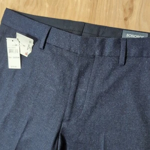 NEW BONOBOS Lanificio Comero Flexo Wool Blue Pleated Pants 32 Slim Italy $250 - Picture 1 of 10