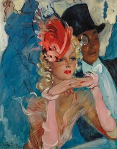 Jean Gabriel Domergue Die Nacht der Longchamps Leinwandbild 16 x 20 - Bild 1 von 4